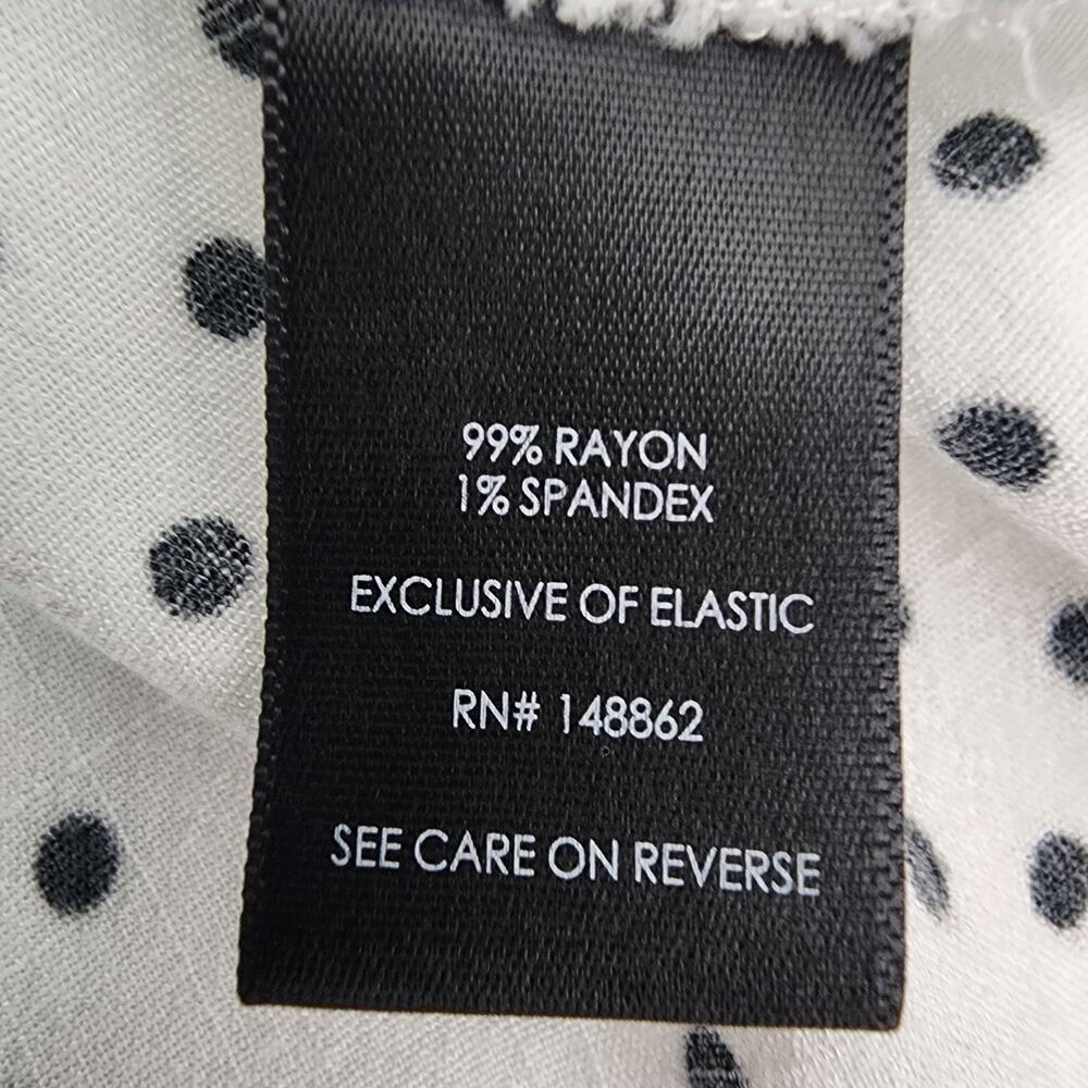 Torrid Womens Top White Black Polka Dot Button Front Puff Sleeve Scoop Neck 1X - Picture 9 of 10